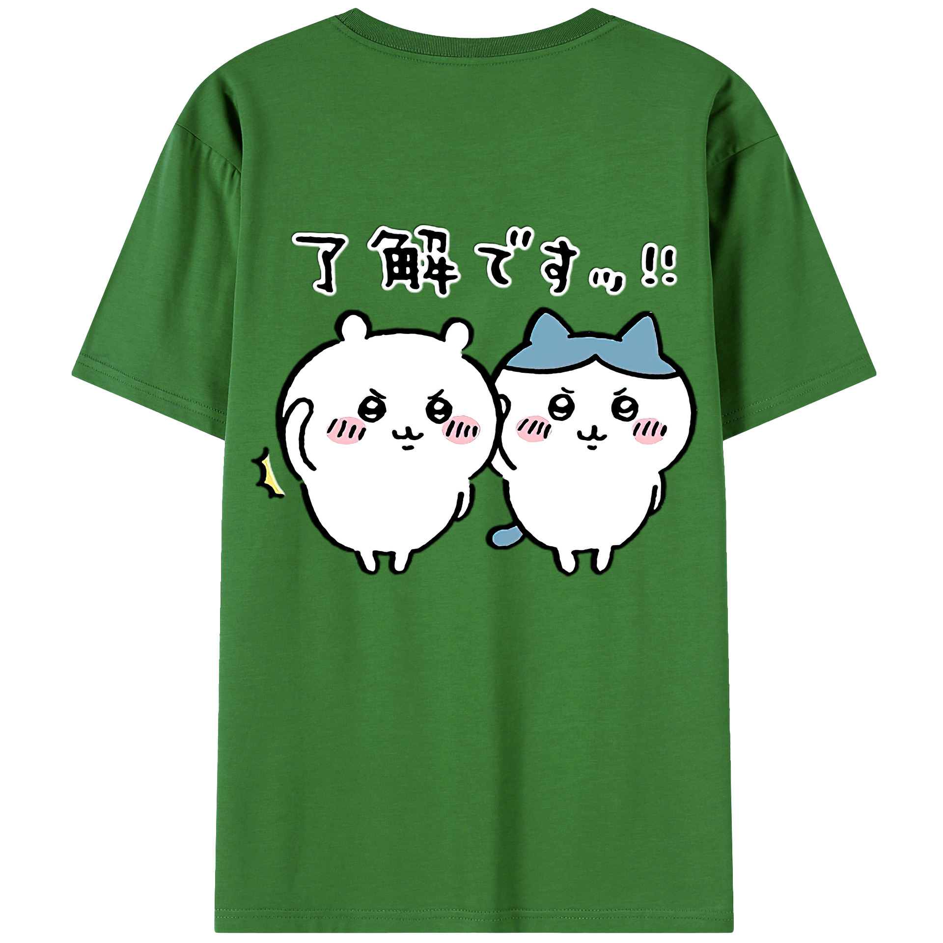 （画像用） ちいかわ ハチワレ Chii-kawa hachiware レディース半袖Tシャツ(バックプリント)